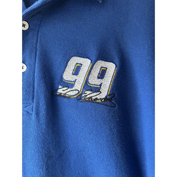 Nascar Racing Carl Edwards #99 Embroidered Polo Shirt Small Blue Mens - Picture 2 of 6
